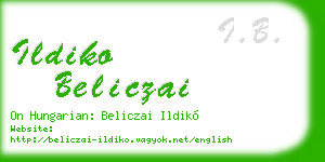 ildiko beliczai business card
