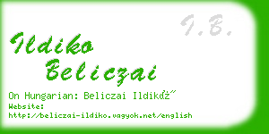 ildiko beliczai business card